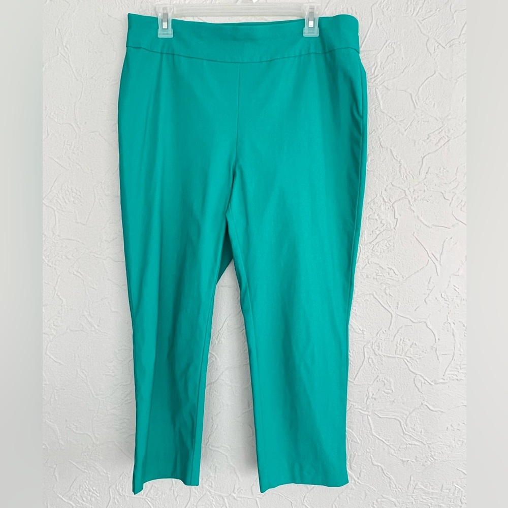 WOMENS DESIGNER GREEN AQUA DRESS PANTS SIZE 6